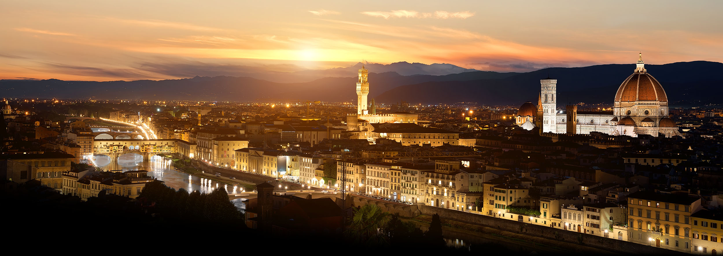 Florence by night beautiful landscape